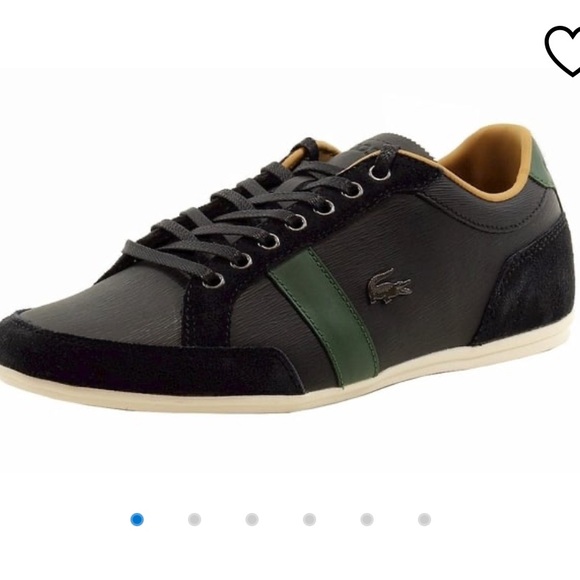 LACOSTE ALISOS SHOES/SNEAKERS in black with green - MENS 11 - Picture 1 of 6